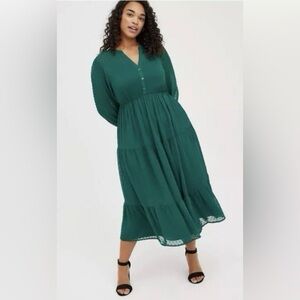 Torrid green sheer with lining Dress
